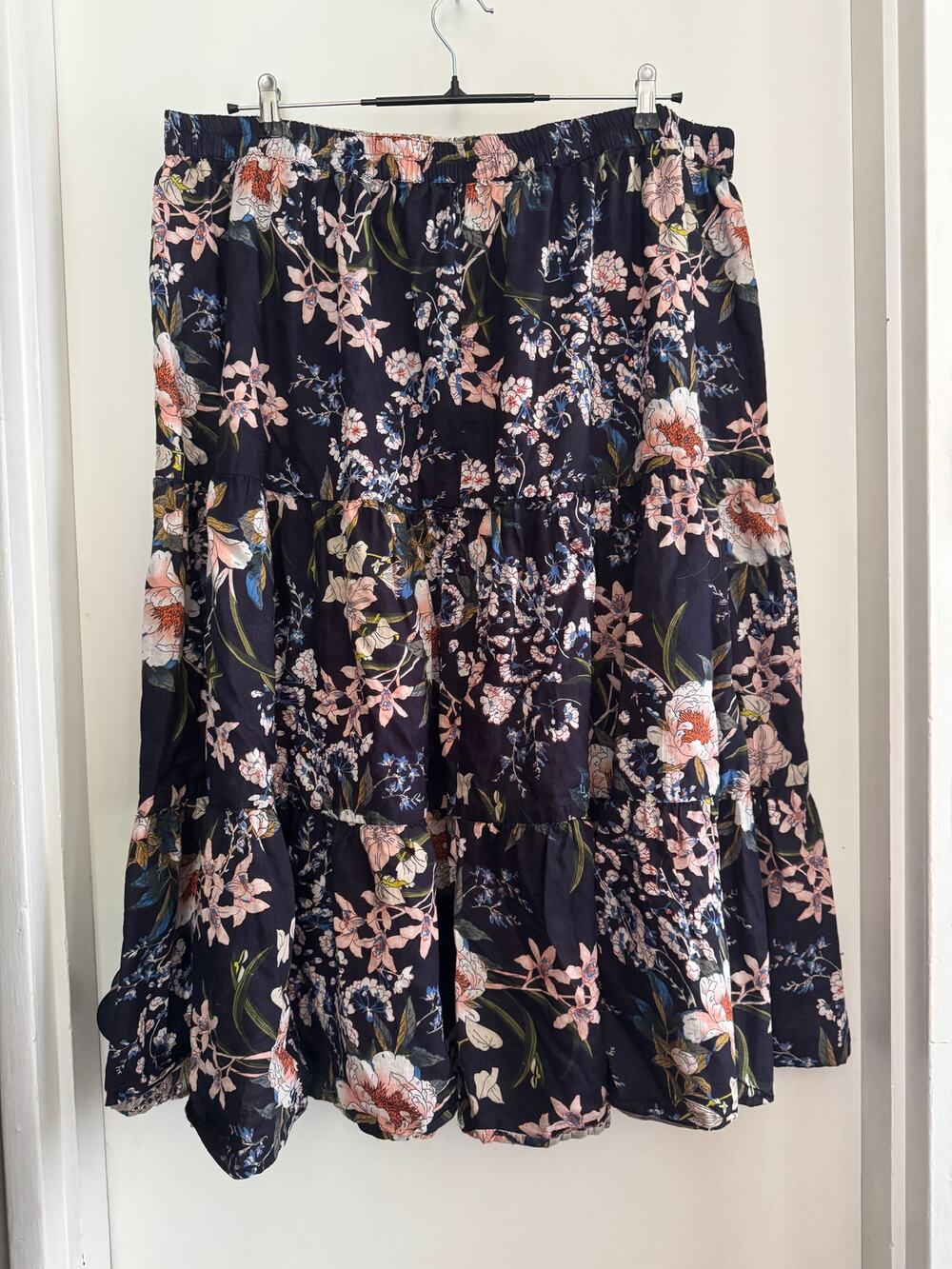 Signals REVERSIBLE cotton tiered maxi skirt - 3X